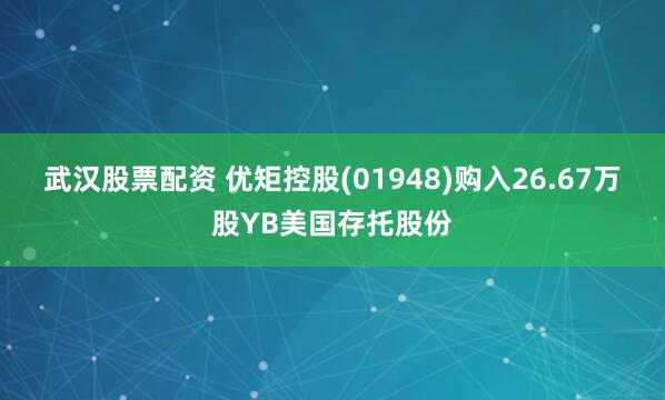 武汉股票配资 优矩控股(01948)购入26.67万股YB美国存托股份