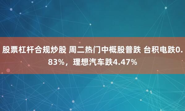 股票杠杆合规炒股 周二热门中概股普跌 台积电跌0.83%，理想汽车跌4.47%
