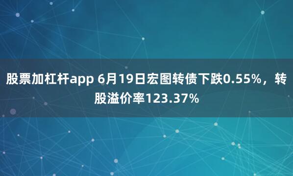 股票加杠杆app 6月19日宏图转债下跌0.55%，转股溢价率123.37%